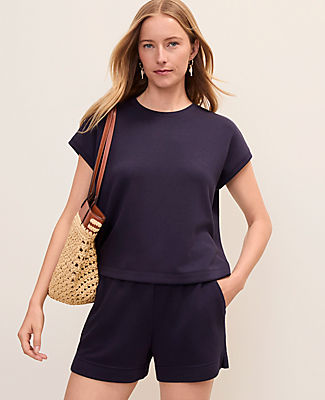 Ann Taylor Weekend Crew Neck Top in CloudPlush