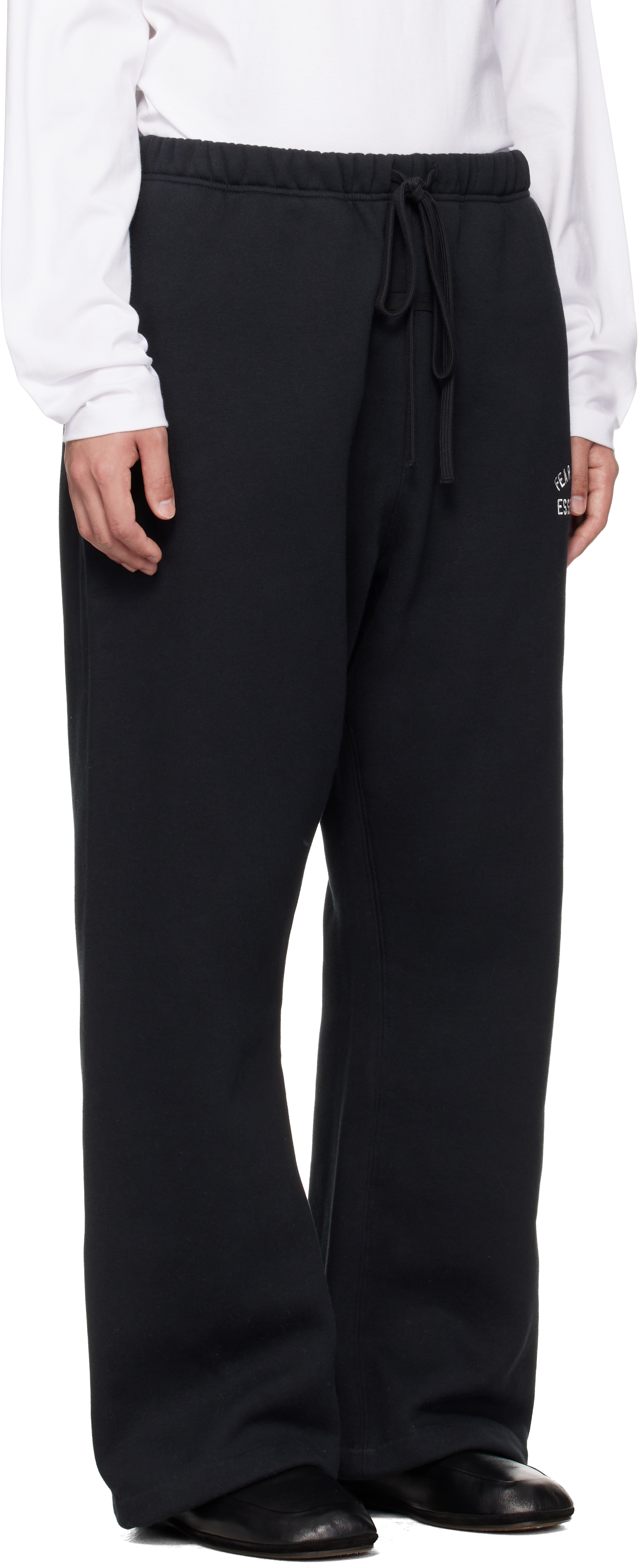 Black Varsity Flare Sweatpants