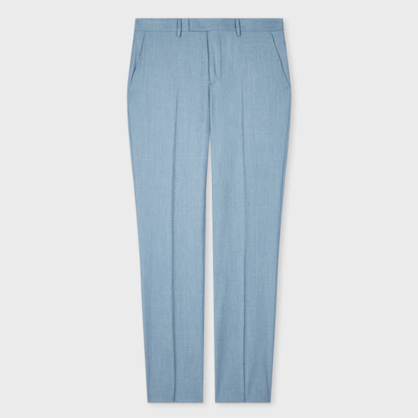 Tapered-Fit Light Blue Wool-Cashmere Flannel Trousers