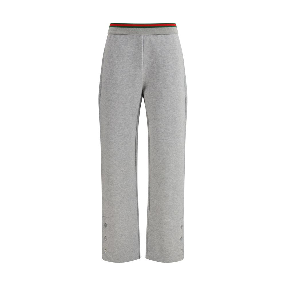 Cotton Jersey with Web Trim Joggers — Gray