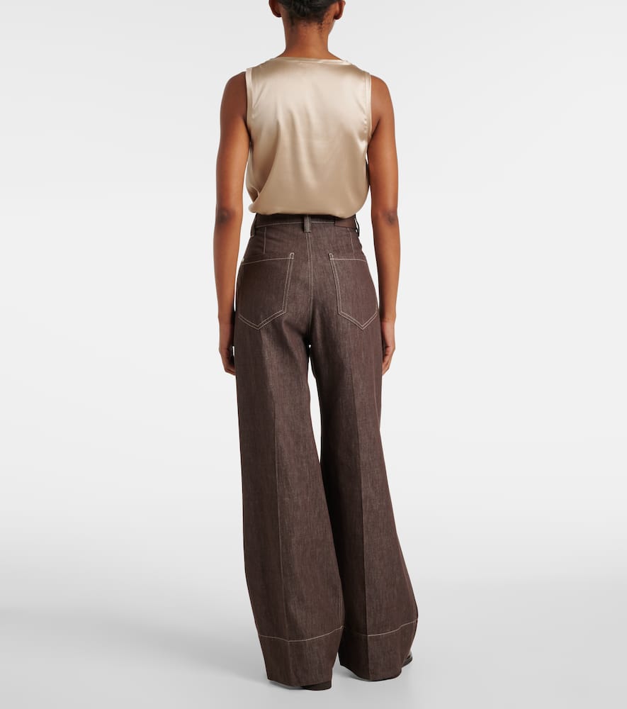 Mid-rise wide-leg jeans
