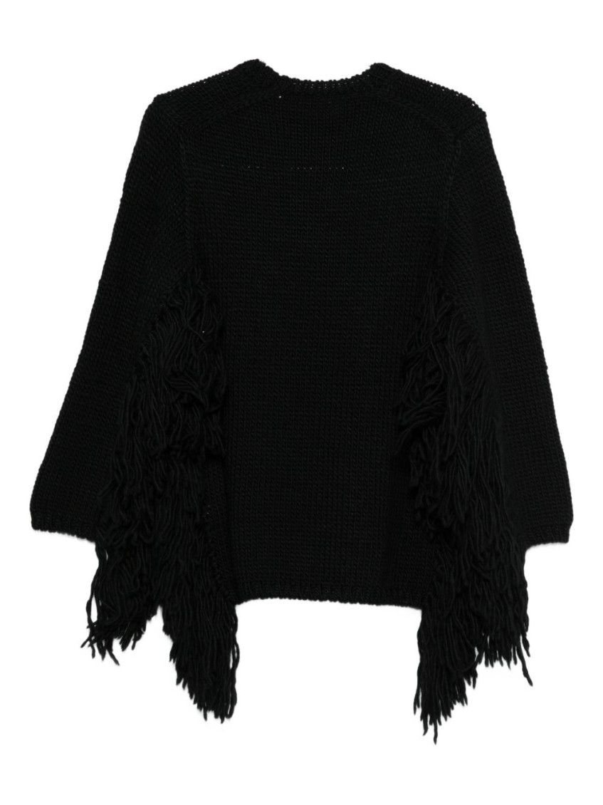 Black Knitted Crew Neck Sweater
