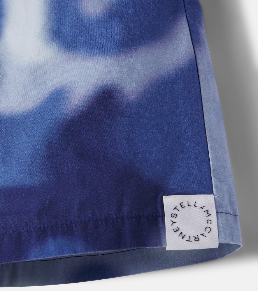 Camouflage cotton poplin shorts