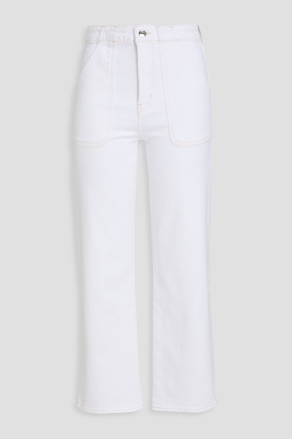 The Modern Pocket cropped high-rise wide-leg jeans - White - 23
