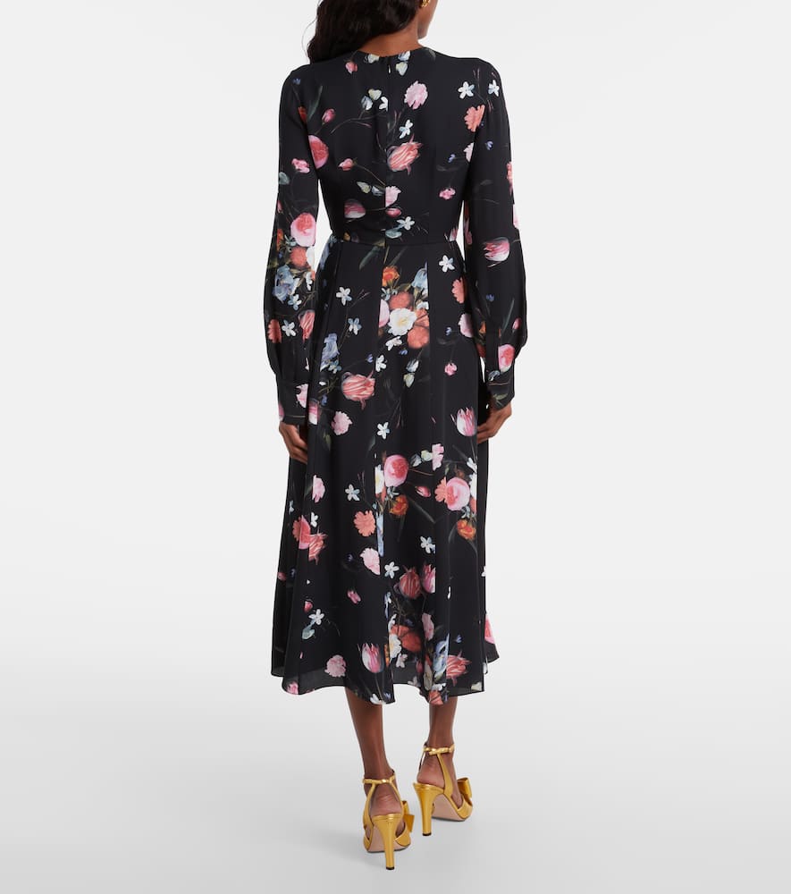 Floral crêpe midi dress