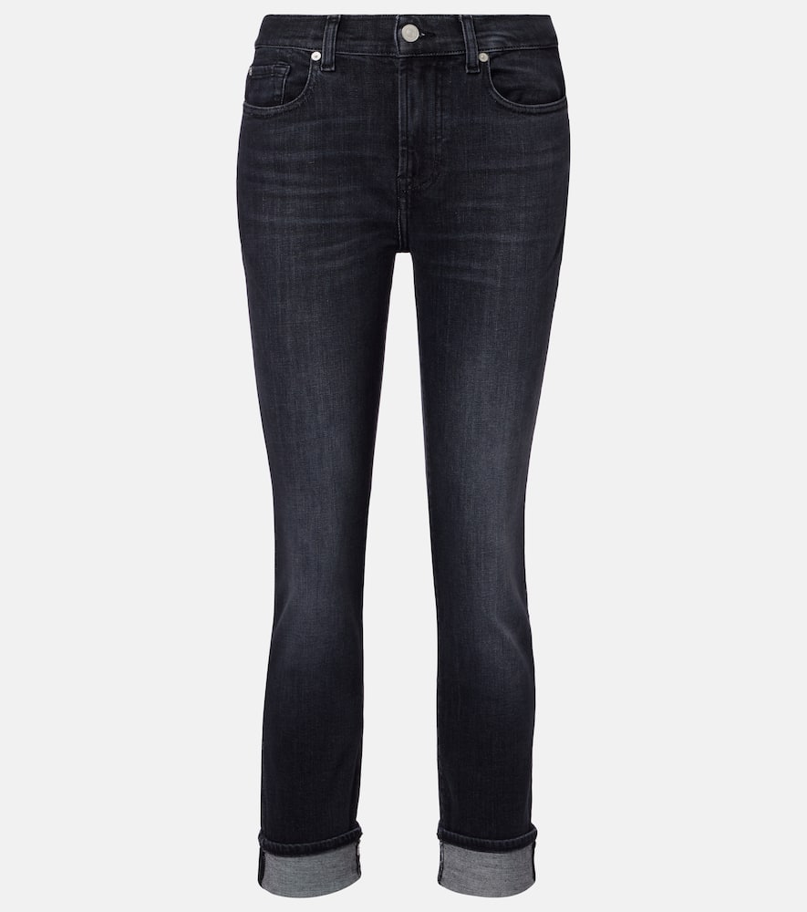 Mid-rise cropped skinny jeans
