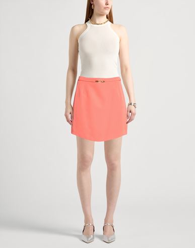 Woman Mini skirt Orange Size 4 Polyester, Elastane