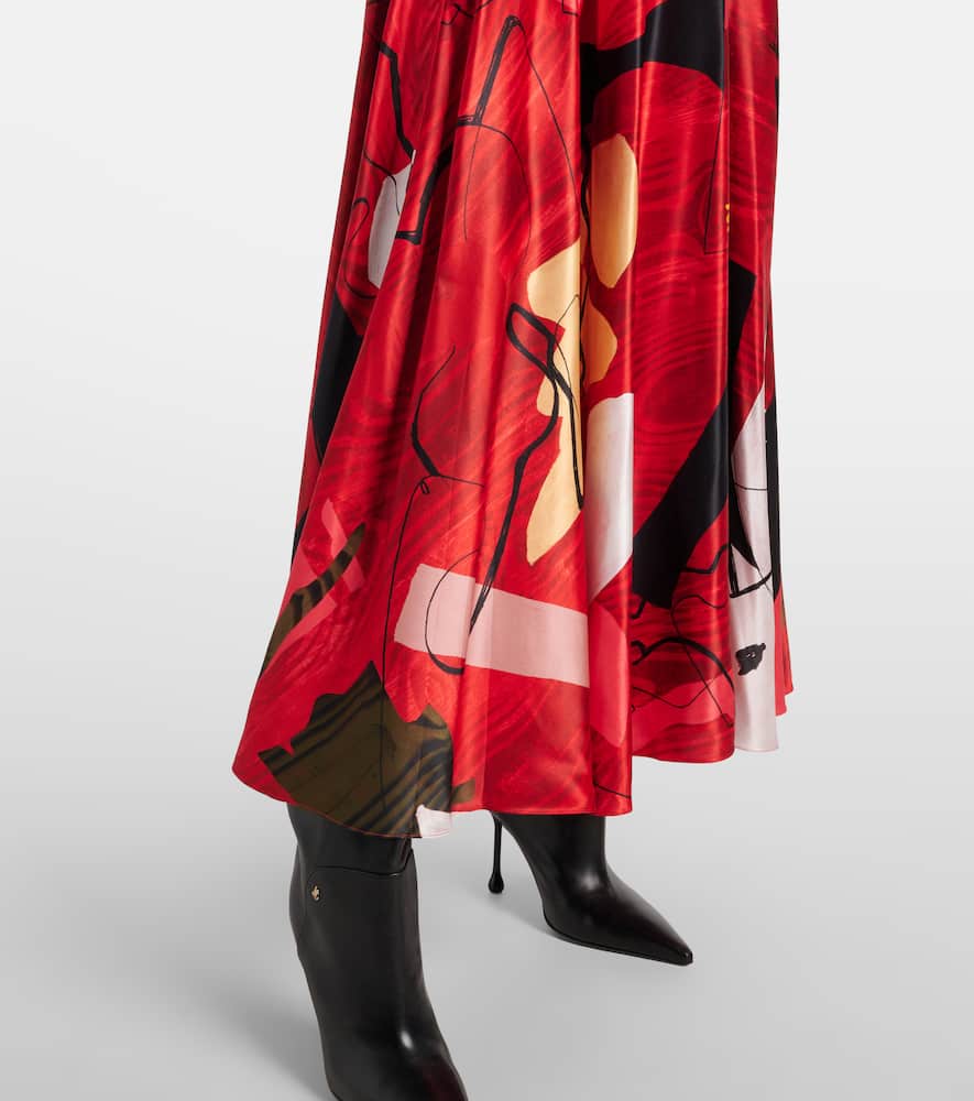 Ameera printed satin maxi skirt