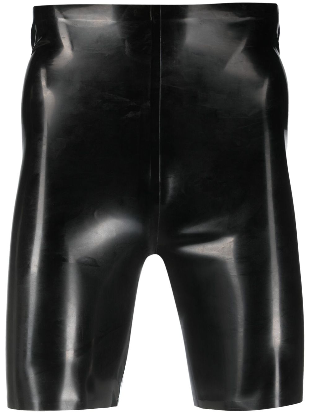 High-shine latex shorts - Black