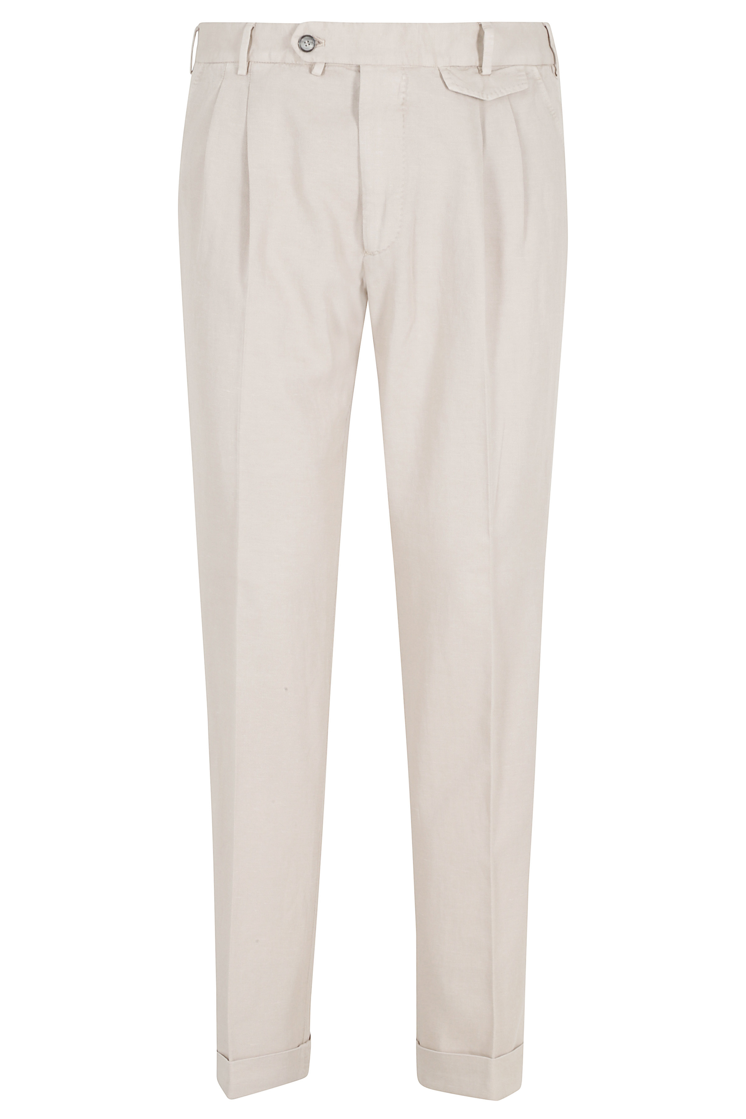 Pantalone Gabardina Doppio Ritorto In Ice Cotton Nude & Neutrals Cotone Lino Pantaloni - Men