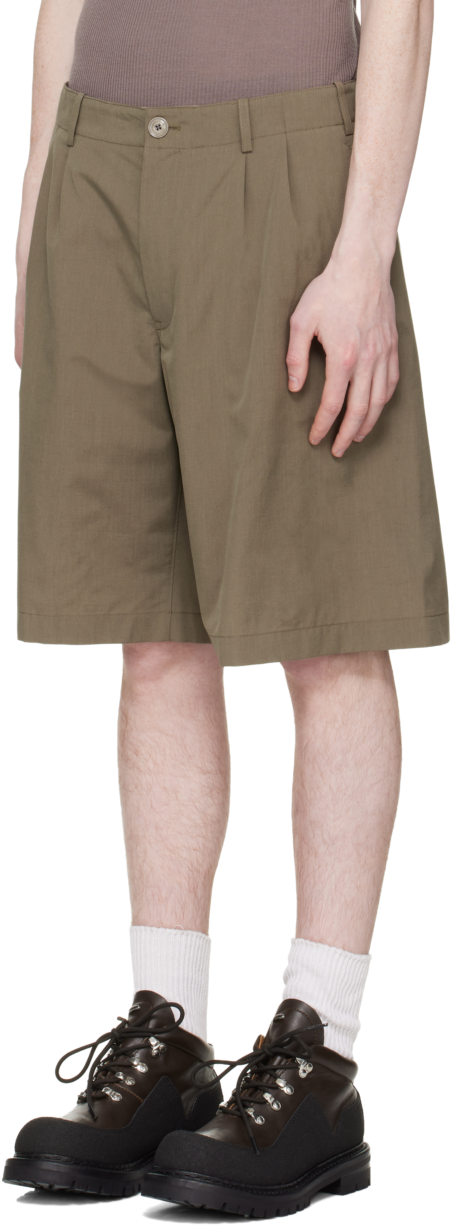 Khaki Ponte Shorts