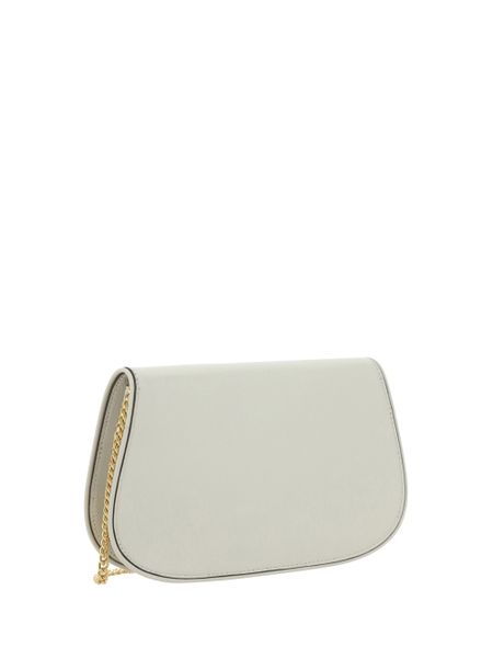 Tory Burch Logo Plaque Chain-Link Clutch Bag