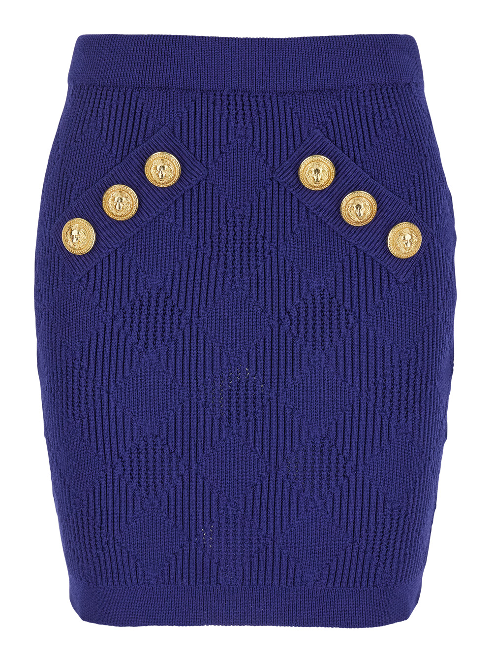 6 Btn Vichy Knit Short Skirt