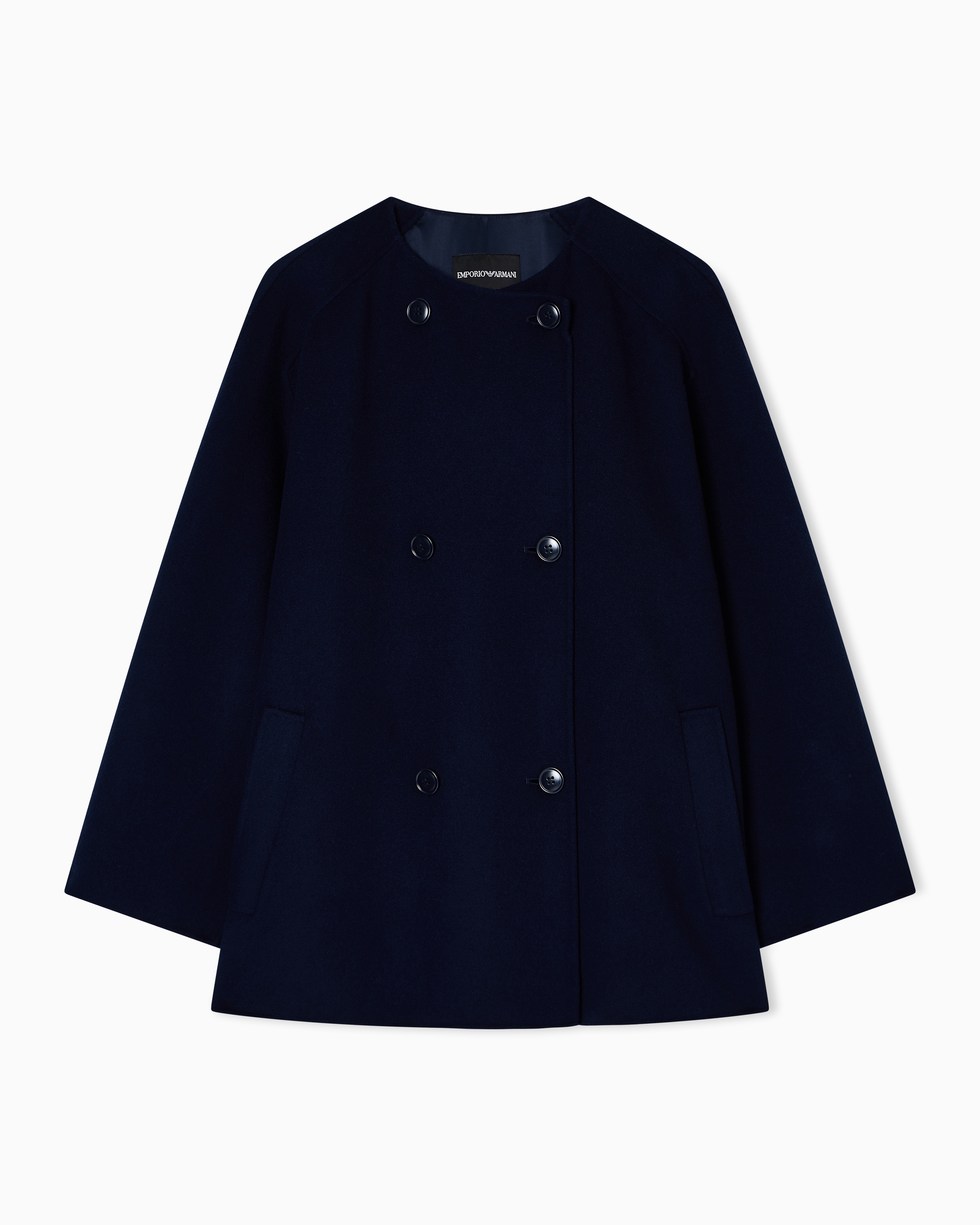 Double-breasted wool and cashmere pea coat