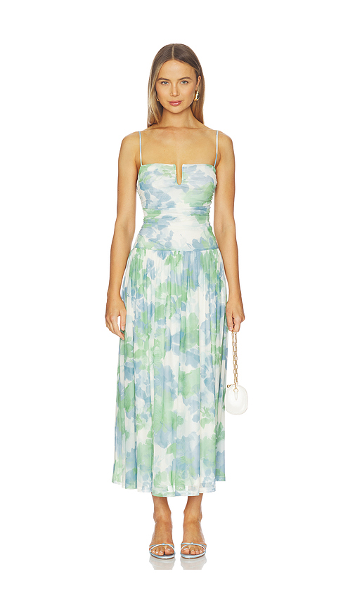 MINKPINK Carrie Mesh Maxi Dress in Green, Blue. XS. Also in S, M