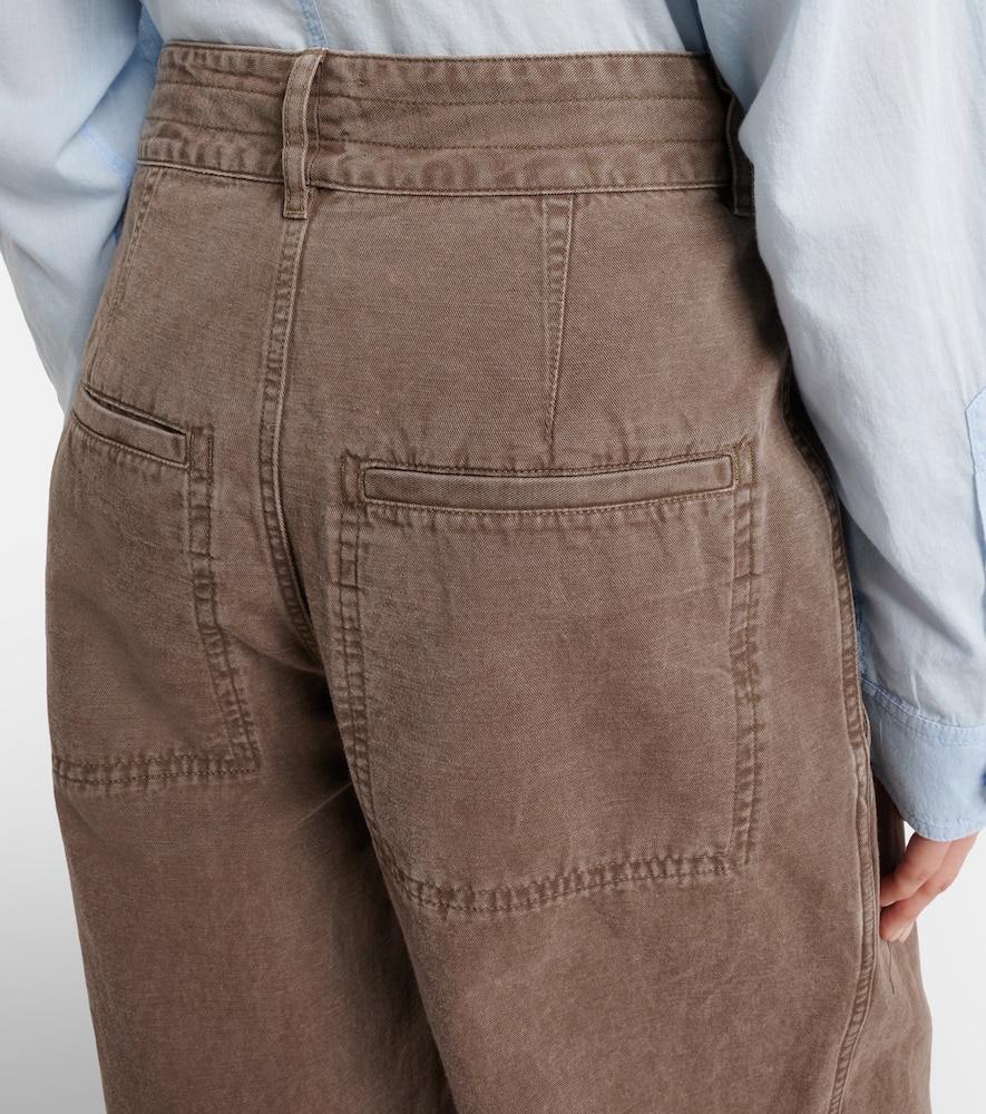 Nadine cotton and linen wide-leg pants
