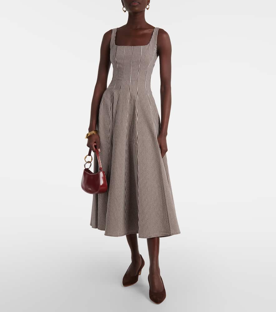 Wells checked midi dress