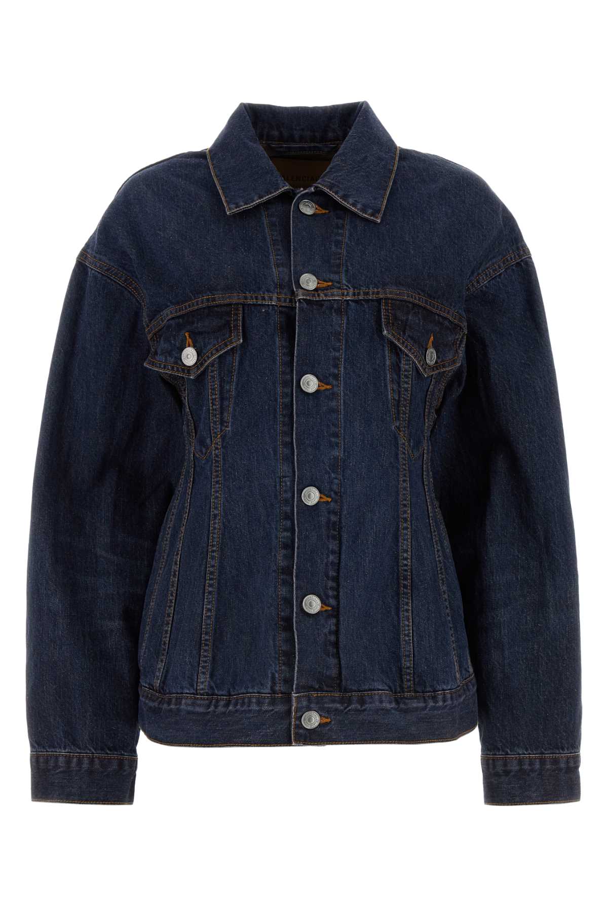 Cotton-Silk Denim Jacket — Navy