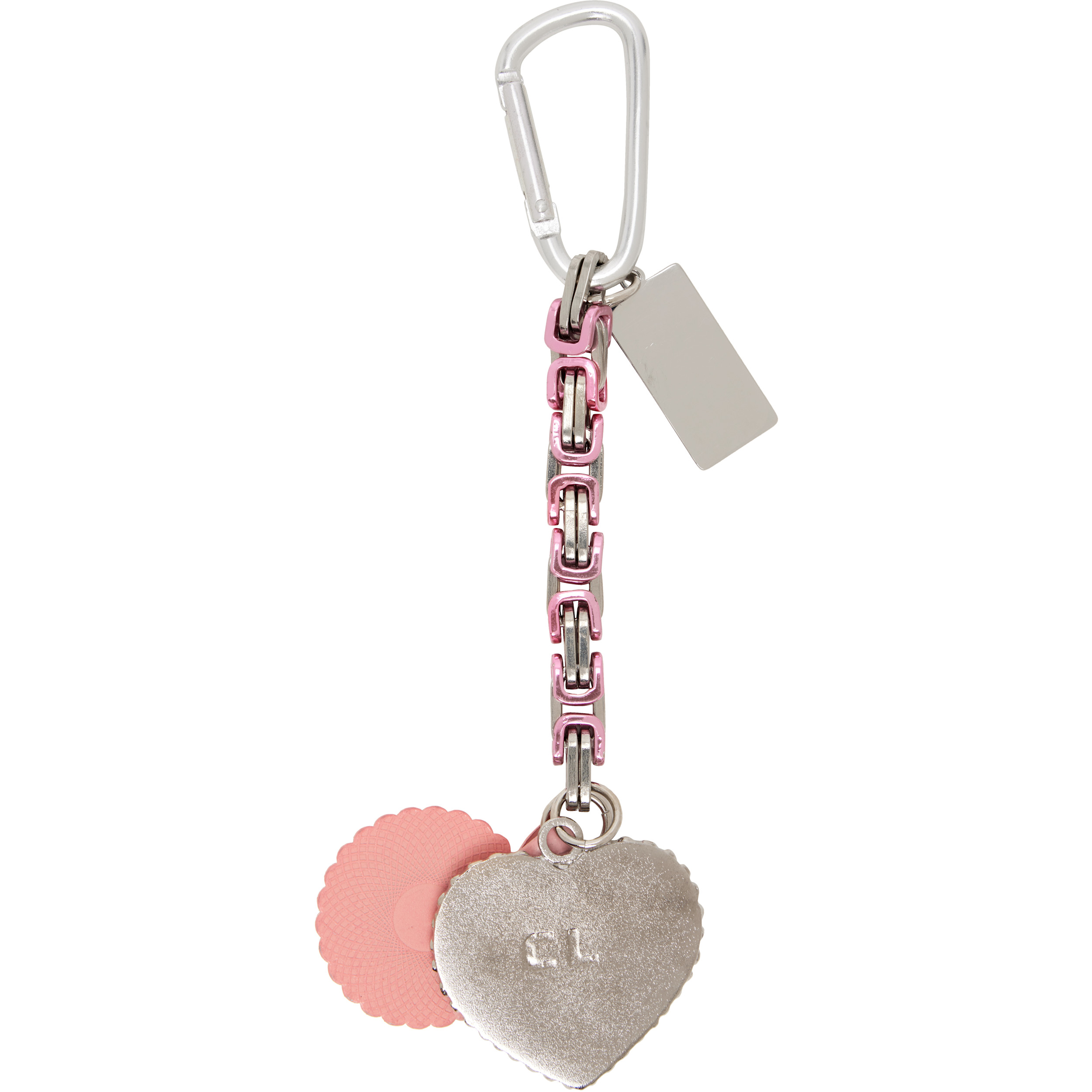 Silver & Pink Piggy Sweatheart Keychain