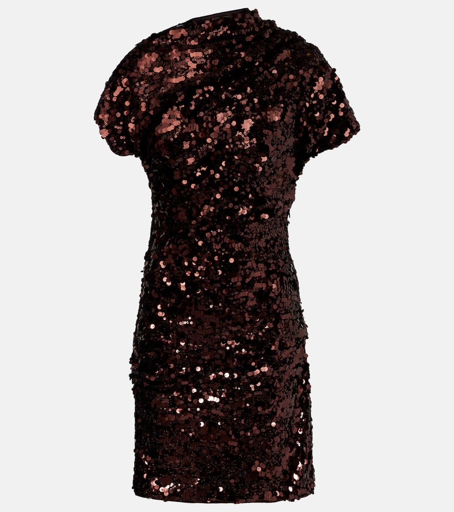 Sequined asymmetric minidress