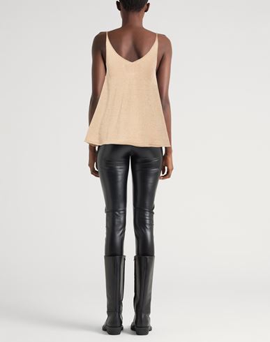 Woman Top Beige Size 4 Viscose, Polyamide, Metallic fiber, Polyester