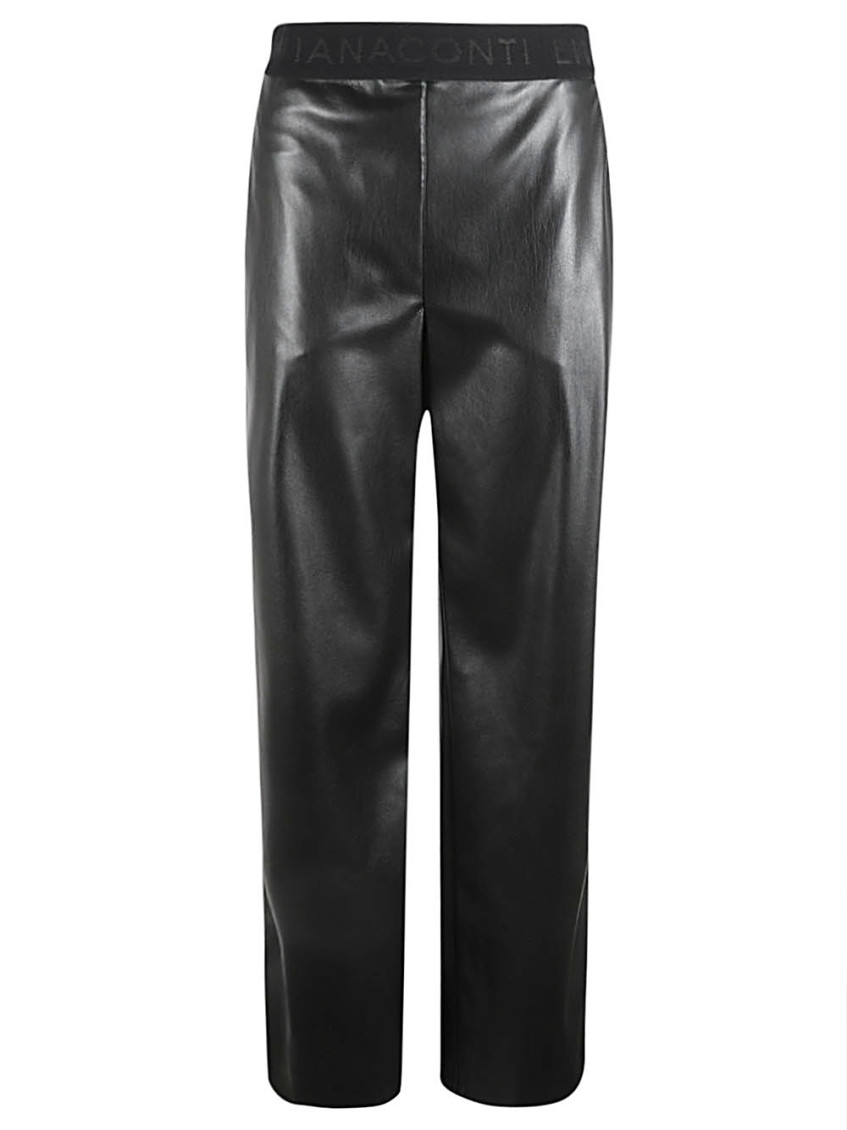 Faux leather trousers