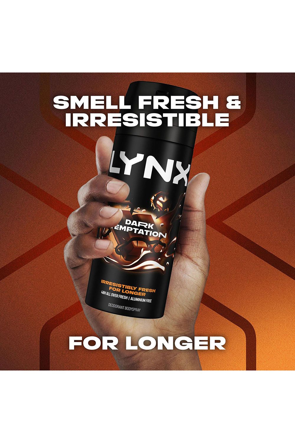 Lynx Body Spray Dark Temptation 48-H High Definition Fragrance Deo, 150Ml In Black