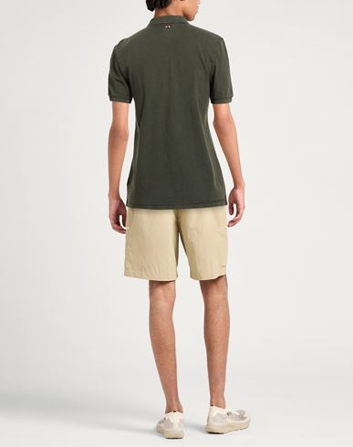 Man Polo shirt Military green Size S Cotton