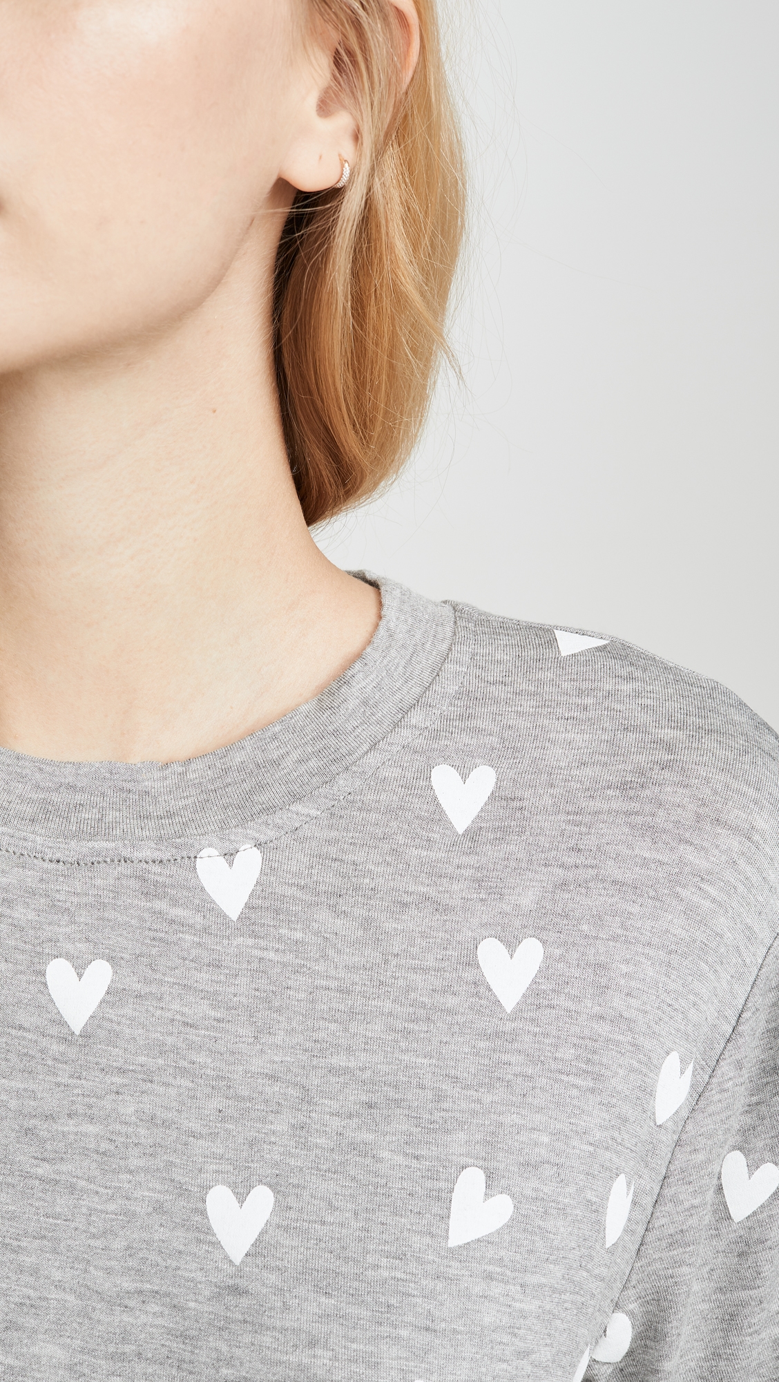 All American PJ Set Heather Grey Hearts