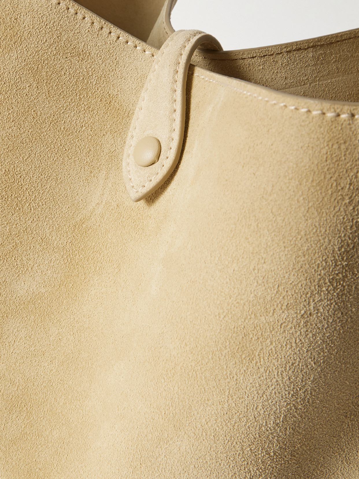 Debossed Suede Shoulder Bag - Beige