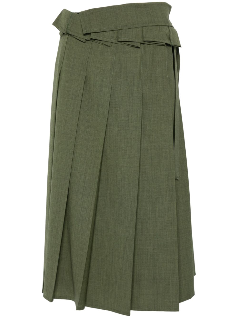 Wrap midi skirt - Green