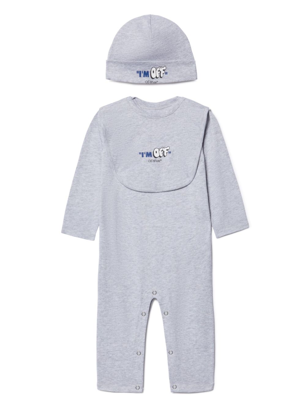 Three-piece logo-print babygrow set - Grey