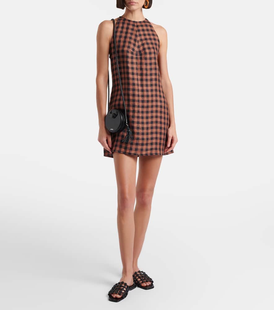Antigua gingham linen minidress