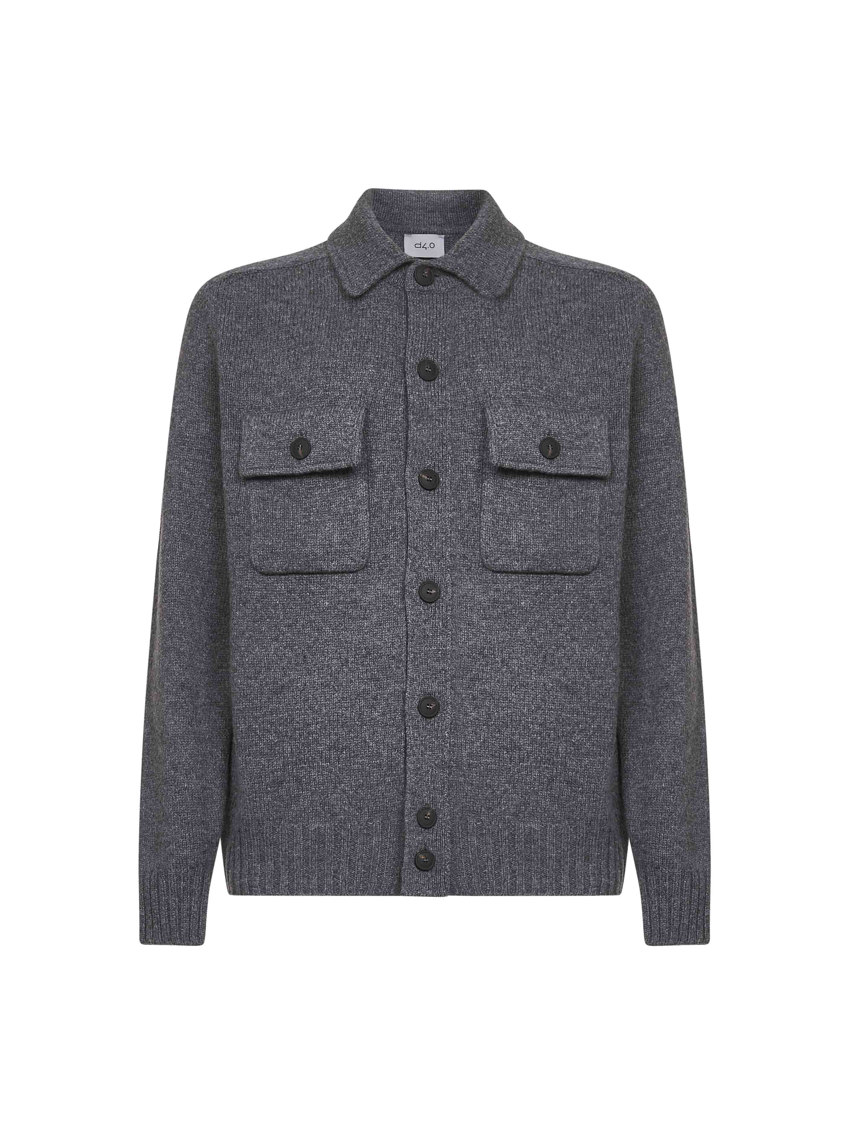 Virgin Wool Knit Jacket — Gray