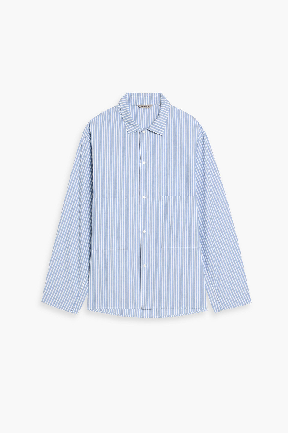 Nanamica striped cotton-blend Oxford shirt - Blue - M