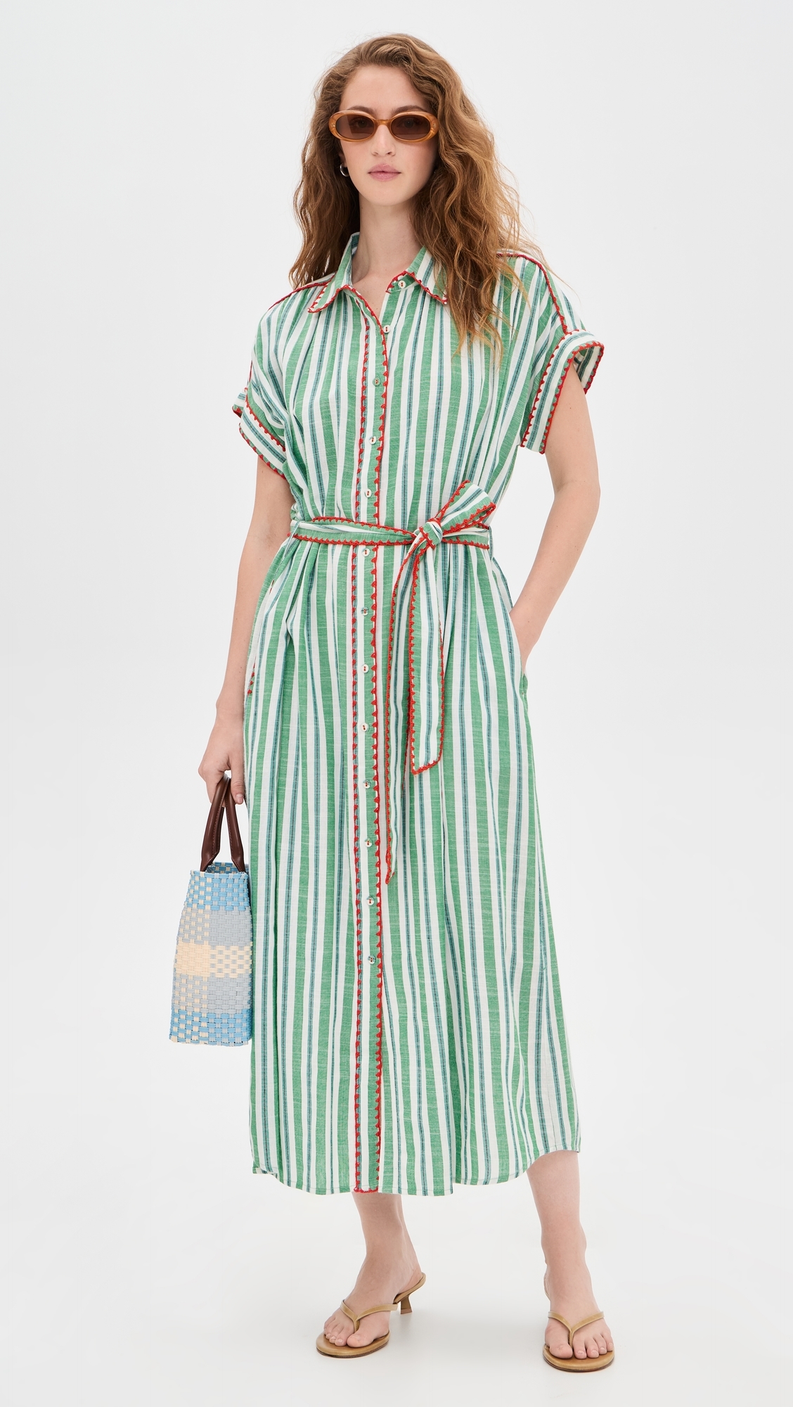 Valerie Caftan Green Stripe XL