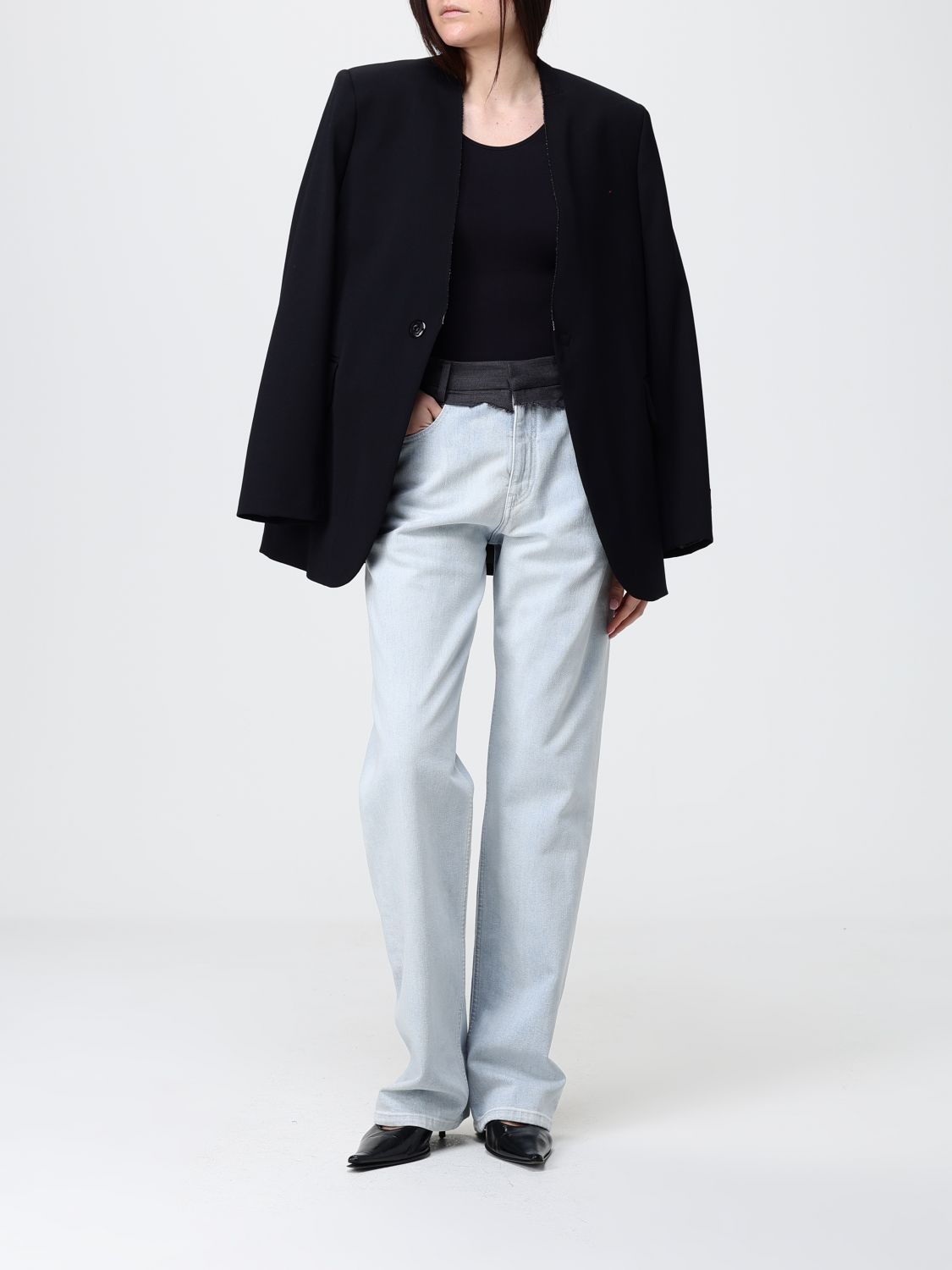 High Rise Straight Jeans in Light Blue