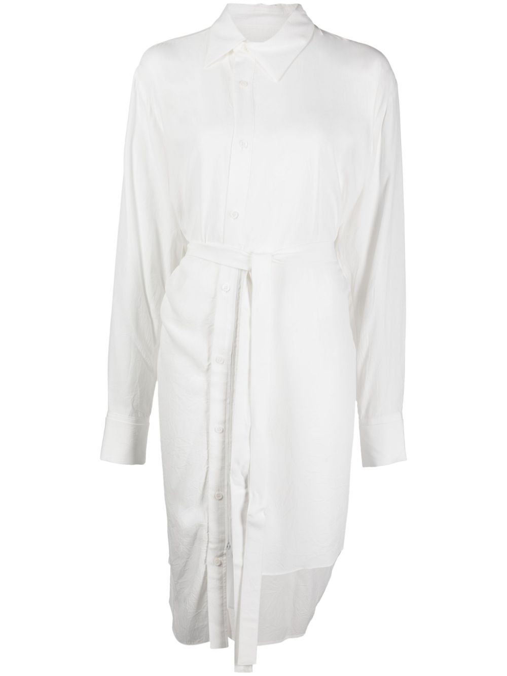 Tied-waist asymmetric shirt - White