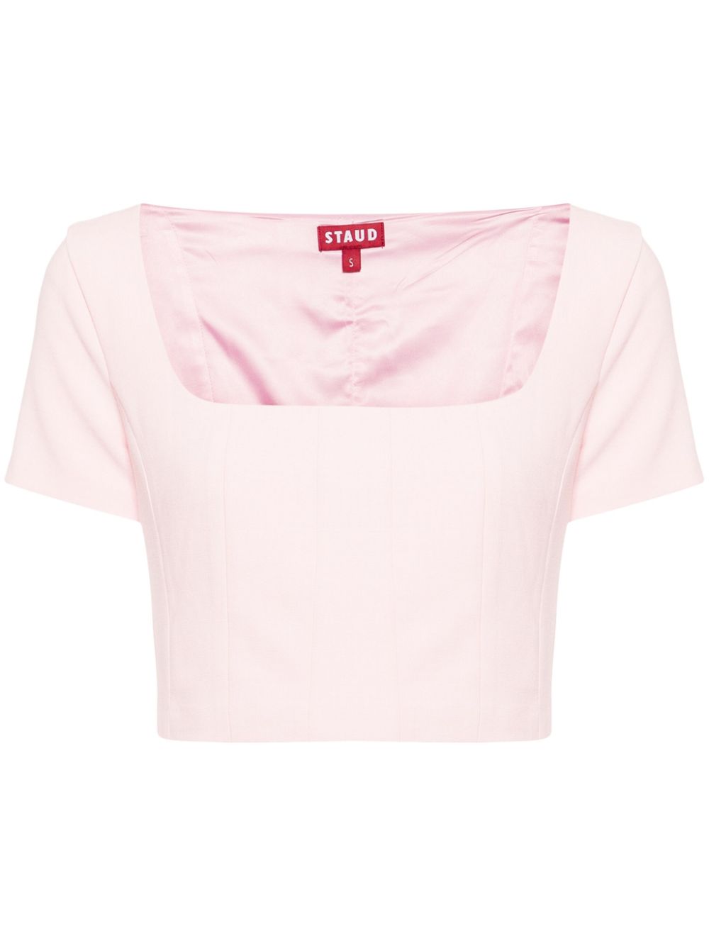 Anya square-neck crop blouse - Pink