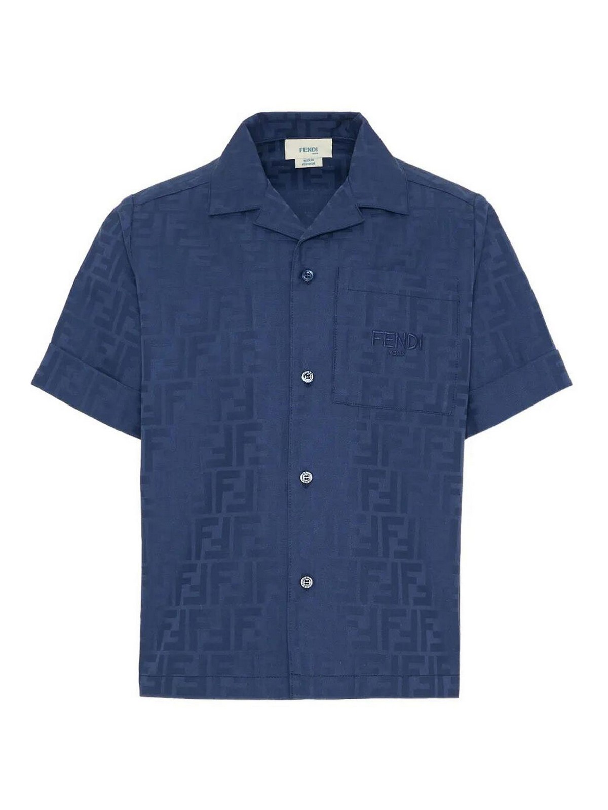 Ff Cotton Jacquard Short-Sleeved Shirt
