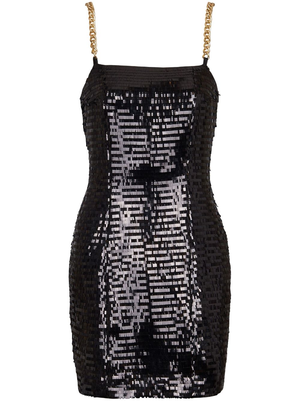 Sequin chain-link short dress - Black