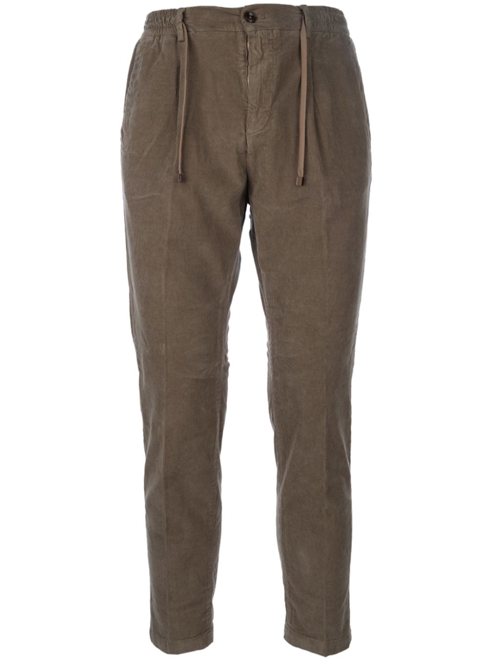Drawstring waistband trousers - Brown