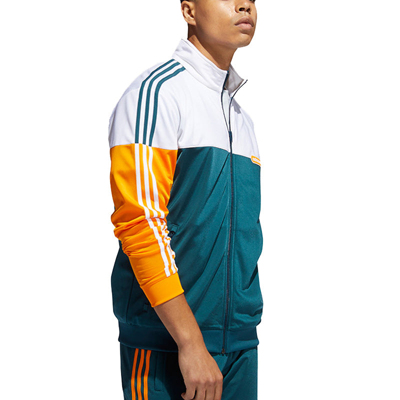 Originals Split Firebird Colorblock Casual Sports Stand Collar Side Stripe Windproof Jacket Yellow Green