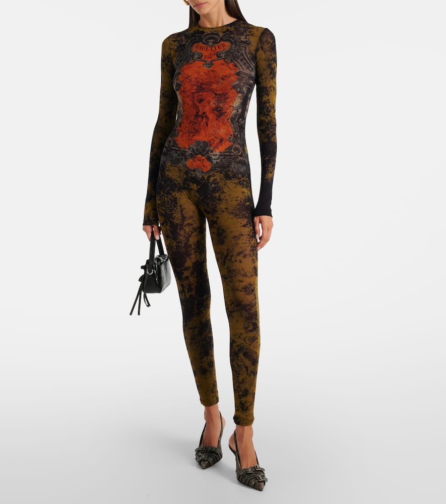 Médallion printed mesh catsuit