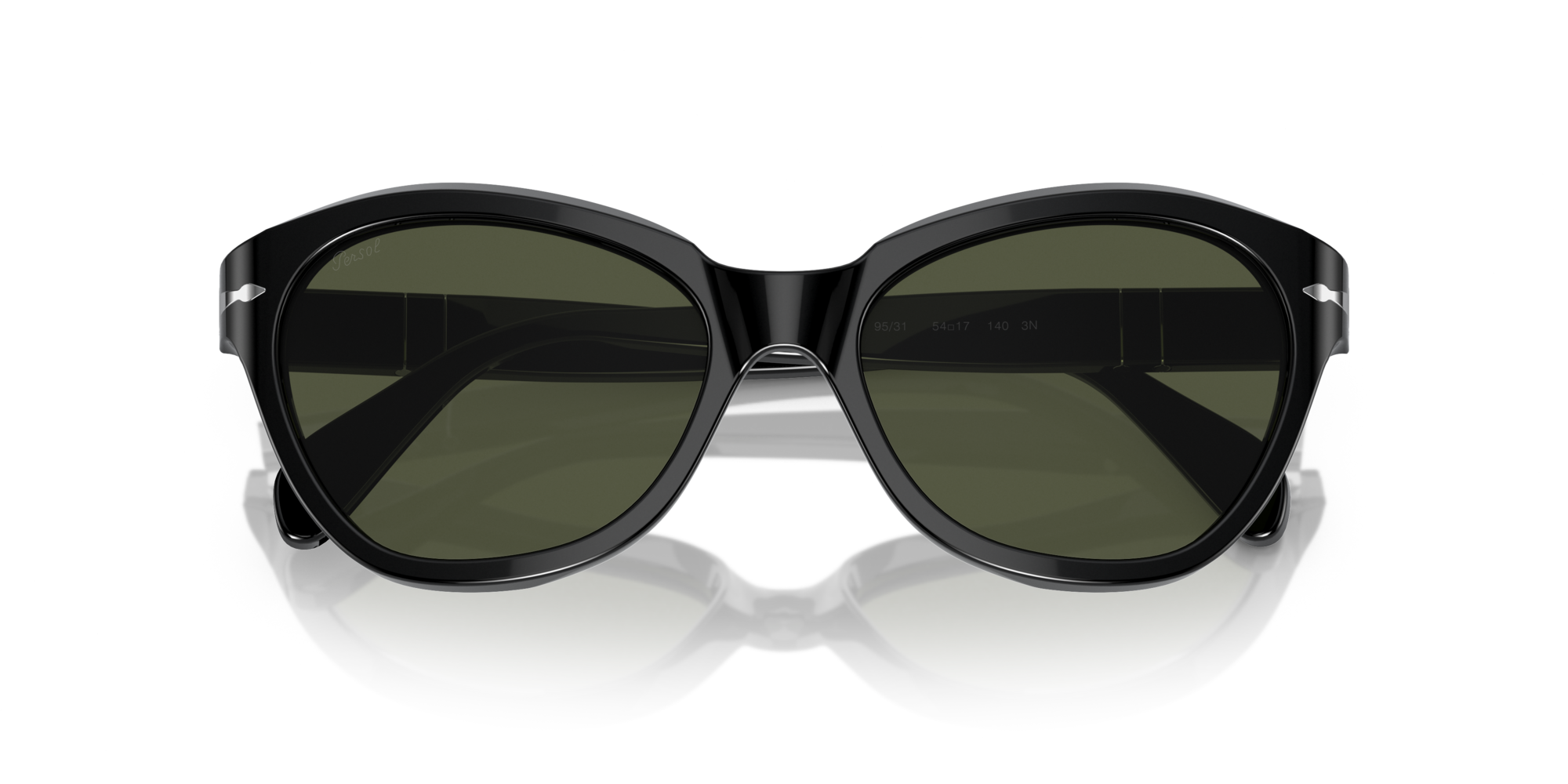 Persol Woman Persol PO0582S 95/31 Sunglasses Acetate Black Green Cat Eye Norma