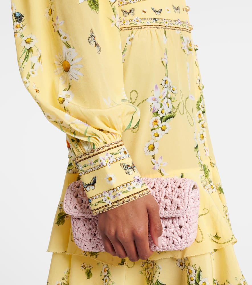 Daisy Chains embellished silk minidress