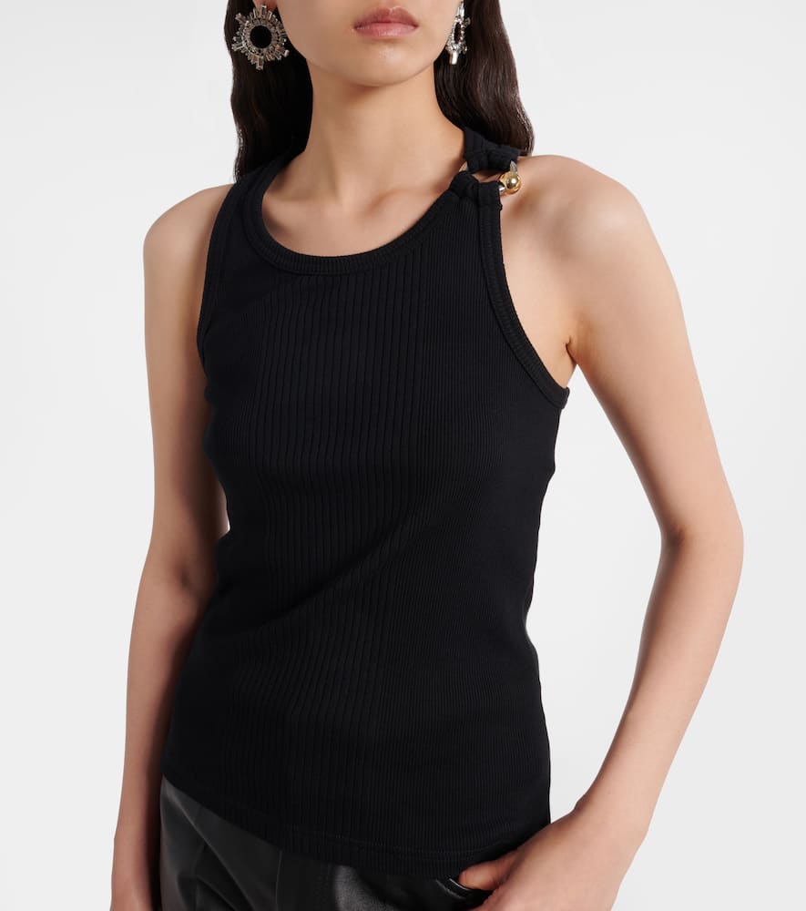 Piercing cotton jersey tank top