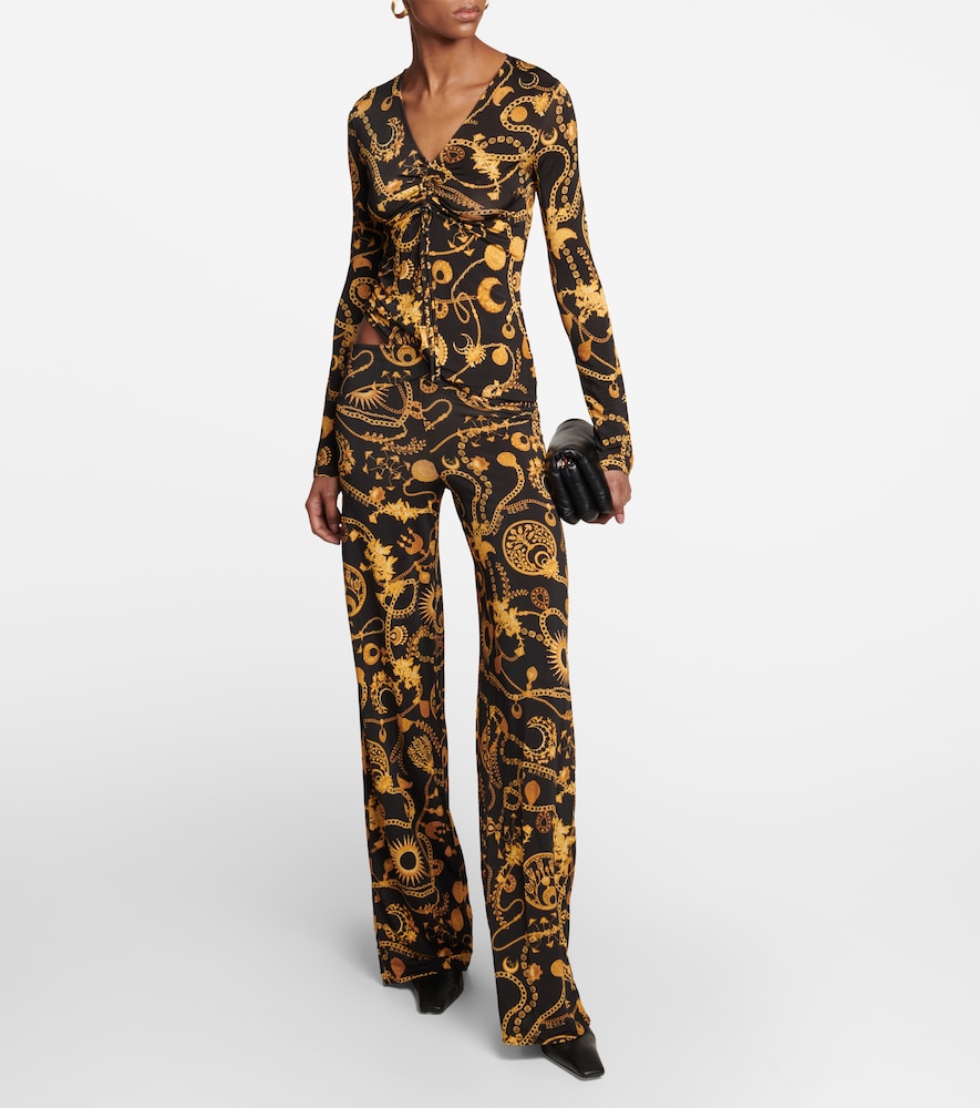 Printed ruched top