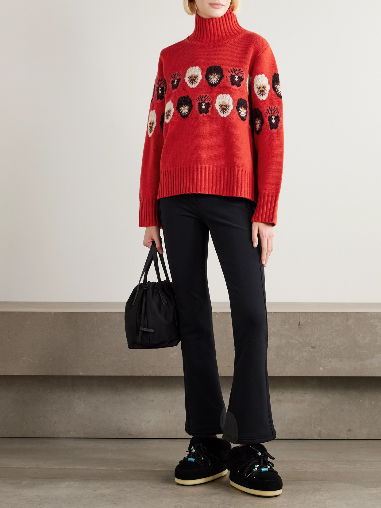 + Markarian Jacquard-knit Wool-blend Turtleneck Sweater - Red