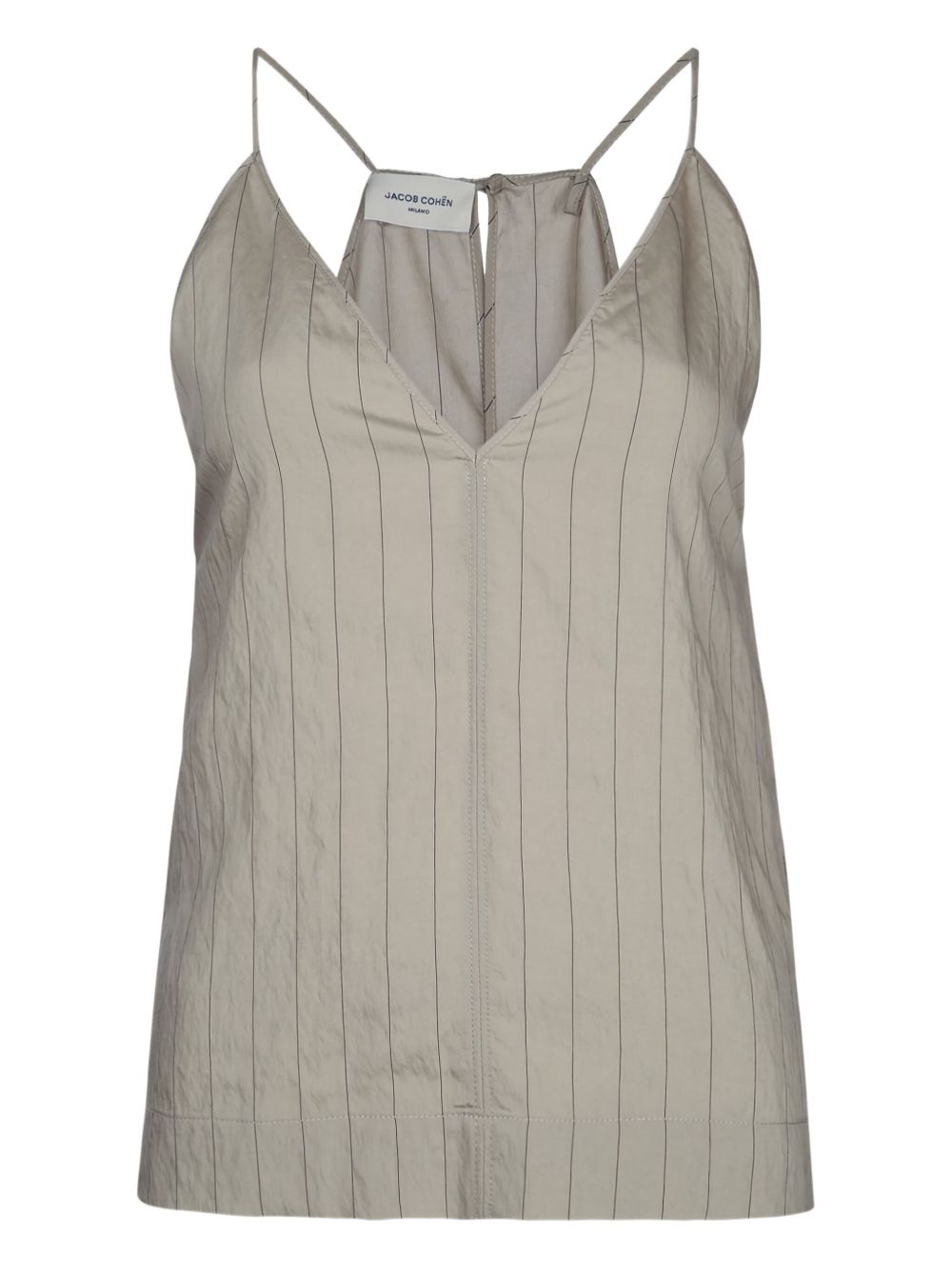 Striped v-neck blouse - Grey